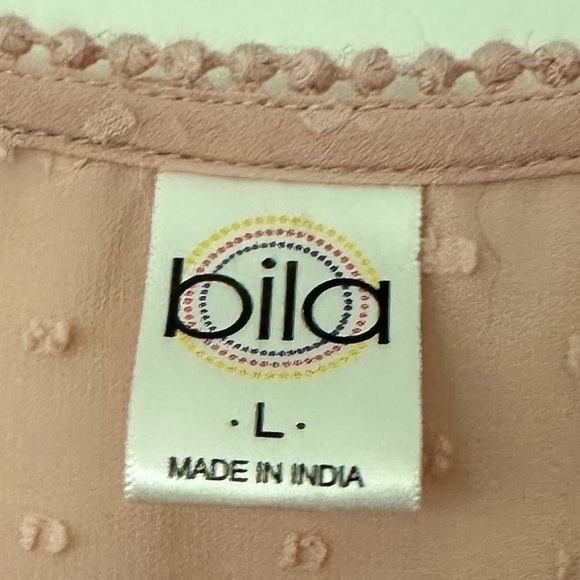 Nila Pink Polka Dot Sheer Blouse with Button Down - Picture 4 of 4